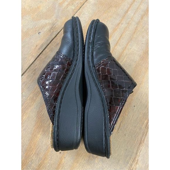 FINN COMFORT AUSSEE SOFT Black/Croc Slip On Mules Shoes Size EU 39 / US 8 - Picture 8 of 13